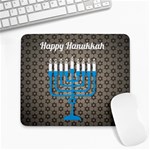 black happy Hanukkah Large Mousepad