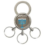 black happy Hanukkah 3-Ring Key Chain