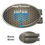 black happy Hanukkah Money Clip (Oval)