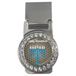 black happy Hanukkah Money Clip (CZ)