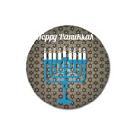 black happy Hanukkah Magnet 3  (Round)