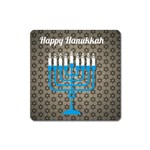 black happy Hanukkah Magnet (Square)