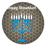 black happy Hanukkah Magnet 5  (Round)