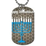 black happy Hanukkah Dog Tag (Two Sides)