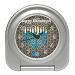 black happy Hanukkah Travel Alarm Clock