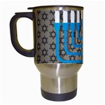 black happy Hanukkah Travel Mug (White)