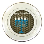 black happy Hanukkah Porcelain Plate