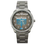 black happy Hanukkah Sport Metal Watch