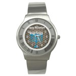 black happy Hanukkah Stainless Steel Watch