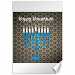 black happy Hanukkah Canvas 12  x 18 