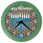 black happy Hanukkah Color Wall Clock