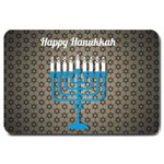 black happy Hanukkah Large Doormat