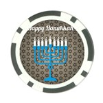 black happy Hanukkah Poker Chip Card Guard