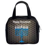 black happy Hanukkah Classic Handbag (Two Sides)