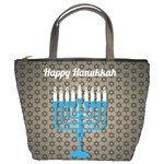 black happy Hanukkah Bucket Bag