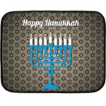 black happy Hanukkah Fleece Blanket (Mini)