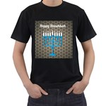 black happy Hanukkah Men s T-Shirt (Black)