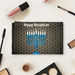 black happy Hanukkah Cosmetic Bag (Medium)