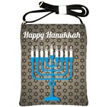 black happy Hanukkah Shoulder Sling Bag