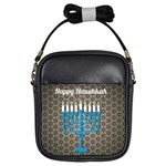 black happy Hanukkah Girls Sling Bag