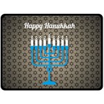 black happy Hanukkah Fleece Blanket (Large)