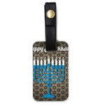 black happy Hanukkah Luggage Tag (one side)