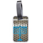 black happy Hanukkah Luggage Tag (two sides)