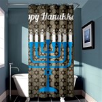 black happy Hanukkah Shower Curtain 36  x 72  (Stall)