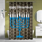 black happy Hanukkah Shower Curtain 48  x 72  (Small)