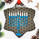 black happy Hanukkah Ornament (Snowflake)