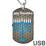 black happy Hanukkah Dog Tag USB Flash (One Side)