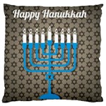 black happy Hanukkah Large Cushion Case (One Side)