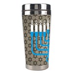 black happy Hanukkah Stainless Steel Travel Tumbler