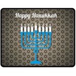 black happy Hanukkah Double Sided Fleece Blanket (Medium)