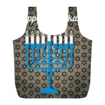 black happy Hanukkah Full Print Recycle Bag (L)