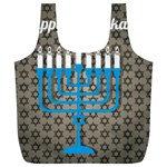 black happy Hanukkah Full Print Recycle Bag (XL)