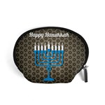 black happy Hanukkah Accessory Pouch (Small)