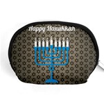 black happy Hanukkah Accessory Pouch (Medium)