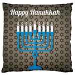 black happy Hanukkah Large Flano Cushion Case (One Side)