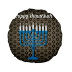 black happy Hanukkah Standard 15  Premium Flano Round Cushion 