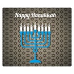 black happy Hanukkah Double Sided Flano Blanket (Small)