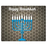 black happy Hanukkah Double Sided Flano Blanket (Medium)