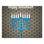 black happy Hanukkah Double Sided Flano Blanket (Large)