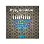 black happy Hanukkah Small Satin Scarf (Square)