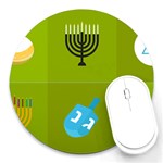 colorblock green hanukkah Round Mousepad