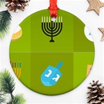 colorblock green hanukkah Ornament (Round)