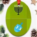 colorblock green hanukkah Ornament (Oval)