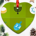 colorblock green hanukkah Ornament (Heart)