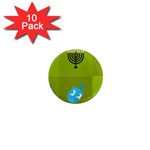 colorblock green hanukkah 1  Mini Magnet (10 pack) 