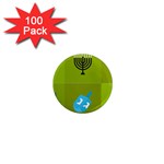 colorblock green hanukkah 1  Mini Magnet (100 pack) 